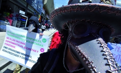 Antivacunas protestaron la semana pasada en el centro de la ciudad. Foto: APG.