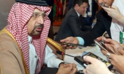 El ministro saudí de Energía, Jaled Al Faleh, en una reunión ministerial de países OPEP y no OPEP el 21 de enero de 2018 en Omán