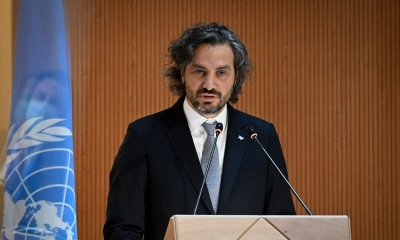 El canciller argentino, Santiago Cafiero, en la ONU. 28 de febrero de 2022