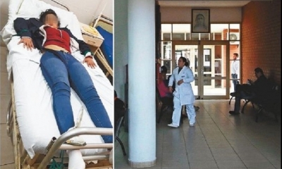 El guardia de seguridad logró reducir a la mujer, luego de que disparara en el hospital. Foto: EL DEBER