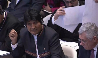 Presidente Evo Morales en La Haya. Foto: Internet