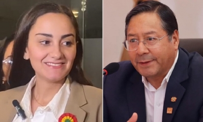 Diputada Luisa Nayar y presidente Luis Arce