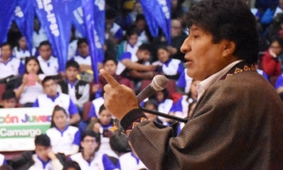 Así fue recibido Morales/Foto. ABI