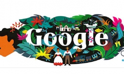 Gabriel García Márquez con un doodle. Foto: captura. 
