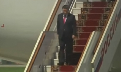 Xi Jinping llegó a Rusia/Foto. Captura de pantalla