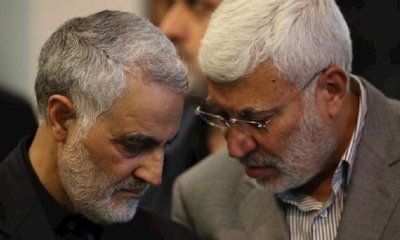El general de Irán Qasem Soleimani y el número dos de las Fuerzas de Movilización Popular, Abú Mahdi al Muhandis. | Fuente: Europa Press