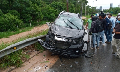 Accidente en el puente del Urubó que generó filas de vehículos | RRSS 