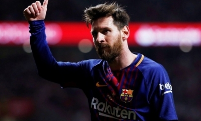 Lionel Messi en la final de la Copa del Rey de España. Madrid. Foto: RT