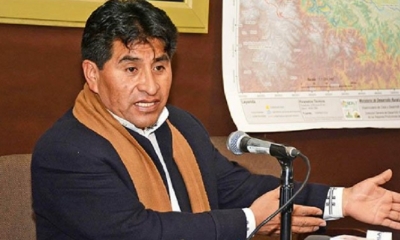 César Cocarico, ministro de Desarrollo Rural y Tierras/Foto. RRSS