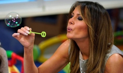 Melania Trump durante una visita a un hospital de Nashville (Tennessee, EE.UU.), el 24 de julio de 2018.