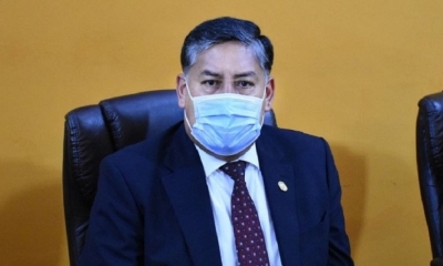 El fiscal general del Estado, Juan Lanchipa, brindó este miércoles una conferencia de prensa. 