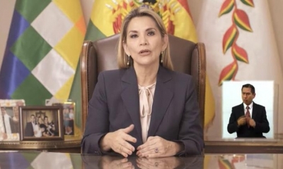 La presidenta de Bolivia, Jeanine Áñez.| Bolivia TV