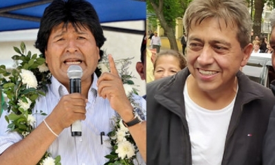 El expresidente Evo Morales y el exgobernador de Tarija Mario Cossio.