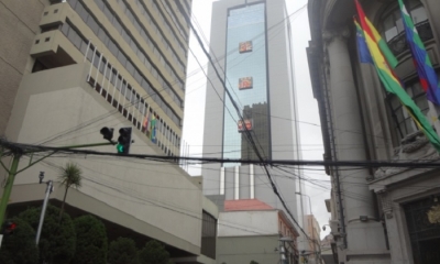 Así se ve el edificio de la denominada Casa Grande del Pueblo entre las calles Ayacucho y Potosí. Foto: ANF