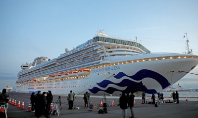 El crucero Diamond Princess en el puerto de Yokohama, Japón. 7 de febrero de 2020.