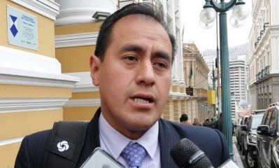 El delegado del MAS ante el Órgano Electoral, Nelvin Siñani