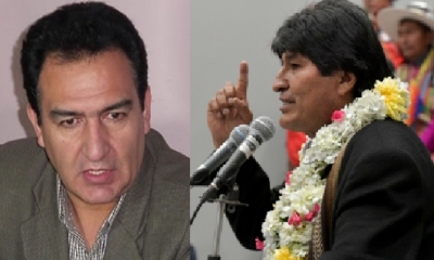 Guillermo Mendoza y Evo Morales/Foto. Kandire