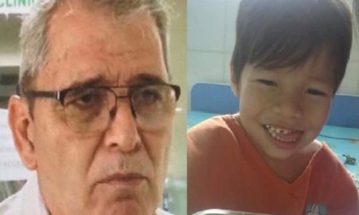Roger Moreno y el niño Sebastián/Foto. Kandire
