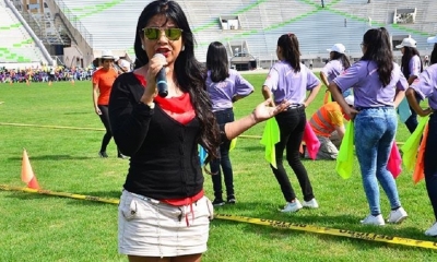Gísela Santa Cruz en  el ensayo del evento/Foto. Martín Numbela