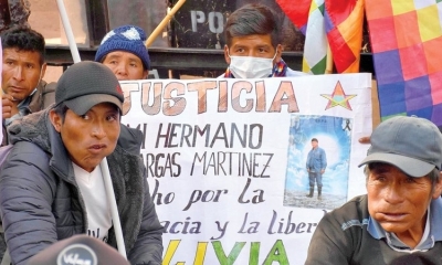 Una de las protestas de víctimas y familiares de Sacaba.