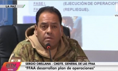 El Comandante en Jefe de las FFAA, Sergio Orellana. | Captura de pantalla