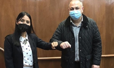 Cielo Veizaga, viceministra y Fernando Costa de la FBF/Foto. RRSS