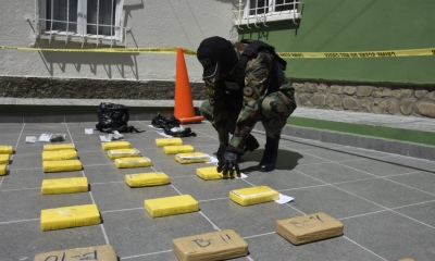 La mercancía ilegal presentada por los efectivos policiales.