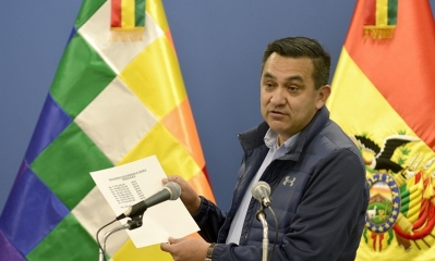 Conferencia de prensa del Ministro de la Presidencia, Yerko Nuñez. (FOTO / Claudia Morales)