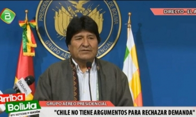 Presidente Evo Morales en conferencia de prensa. Foto: ABI