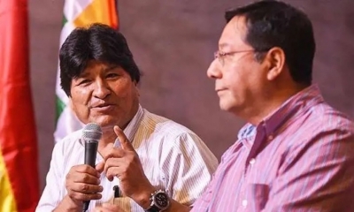 El expresidente Evo Morales y el presidente Luis Arce