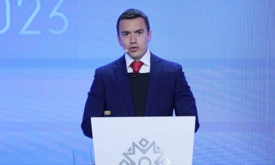 El candidato presidencial de Ecuador, Daniel Noboa, de la alianza Acción Democrática Nacional (ADN)