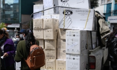 Insumos médicos entregados hoy en La Paz. Foto/Min.Salud