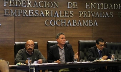 Representantes de la Federación de Empresarios Privados de Cochabamba.