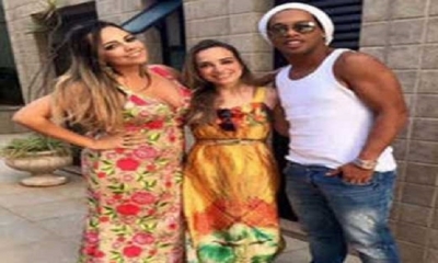 Ronaldinho, Priscilla Coelho y Beatriz Souza. Foto: Internet