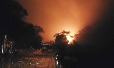 El ducto de gas sufrió daños y una chispa habría provocado el incendio/Foto. RRSS