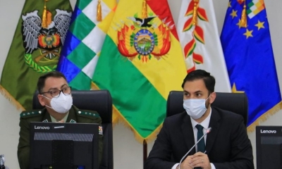 Acto de presentación de indicadores de la Policía Boliviana al Ministro Del Castillo | Ministerio de Gobierno