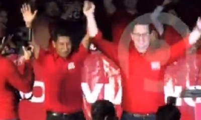 Así presentaron el binomio presidencial/Foto. Captura de pantalla