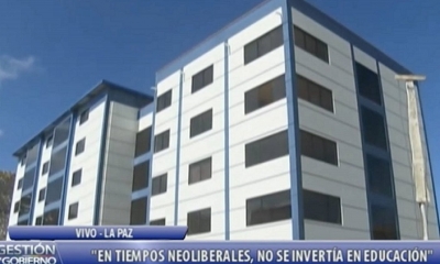 nueva infraestructura educativa en el municipio de Colquiri. Foto: Captura de pantalla (Btv)