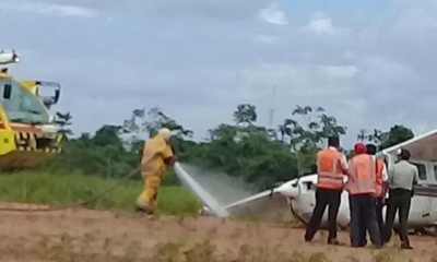 Imagen de la avioneta en Cobija. 