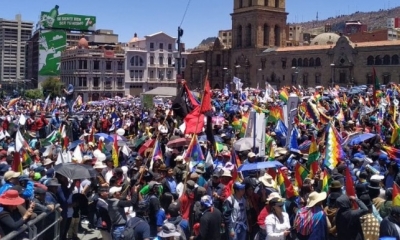 Así manifestaron su apoyo a Evo Morales/Foto. ABI