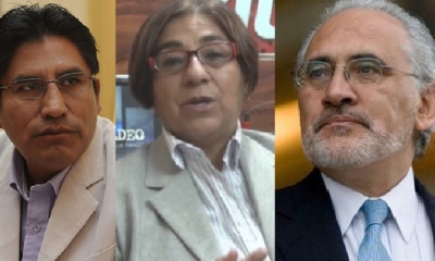 Félix Patzi, Amalia Pando y Carlos Mesa/Foto. Kandire