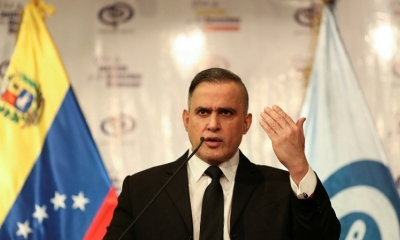 El fiscal general de Venezuela, Tarek William Saab, en rueda de prensa en Caracas, 4 de mayo de 2020.