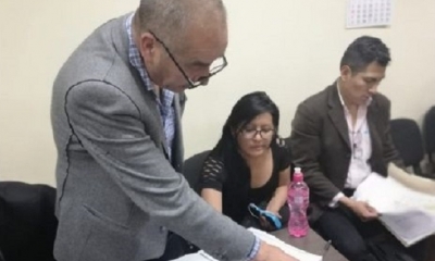 La alcaldesa de El Alto, Soledad Chapetón, en el inicio de su audiencia. Foto: EL DEBER