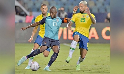 Partido de Brasil y Ecuador, en la ida.