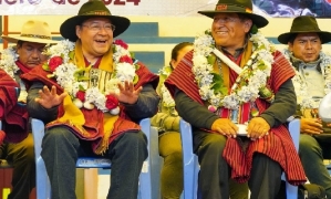 Luis Arce y Lucio Quispe