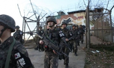 Soldados en la frontera entre Corea del Sur y Corea del Norte. | Fuente: EFE