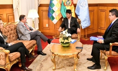 El canciller se reunión con el ACNUR/Foto. RRSS