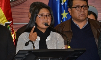 La presidenta del Senado, Eva Copa