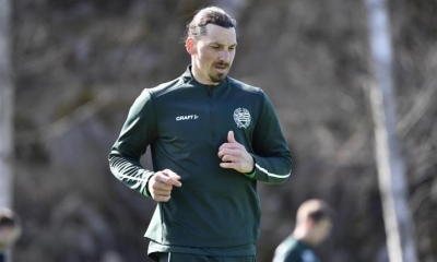 Zlatan Ibrahimovic, del equipo AC Milan, en entrenamiento. | EFE