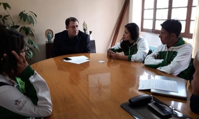 Los deportista reunidos ayer con el presidente del Comité Olímpico